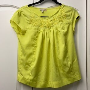 Neon Yellow Gianni Bini Babydoll Top